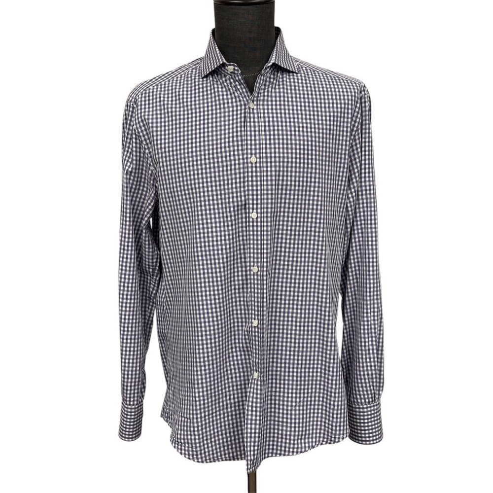 Brunello Cucinelli Purple Checkered Shirt | Slim Fit Size 40 | Luxury & Elegance